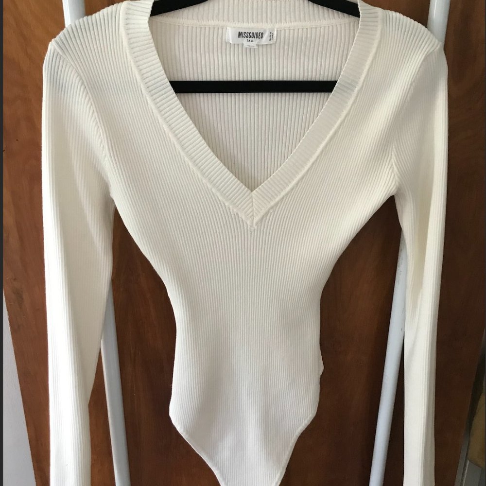 Asos Misguided Tall Knitted Ribbed Bodysuit